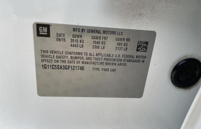 1G11C5SA3GF121748 - 2016 CHEVROLET MALIBU LIM LT 白色 照片 10