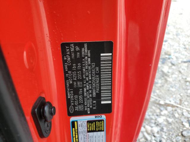 KMHHT6KD5BU044743 - 2011 HYUNDAI GENESIS CO 2.0T RED photo 12