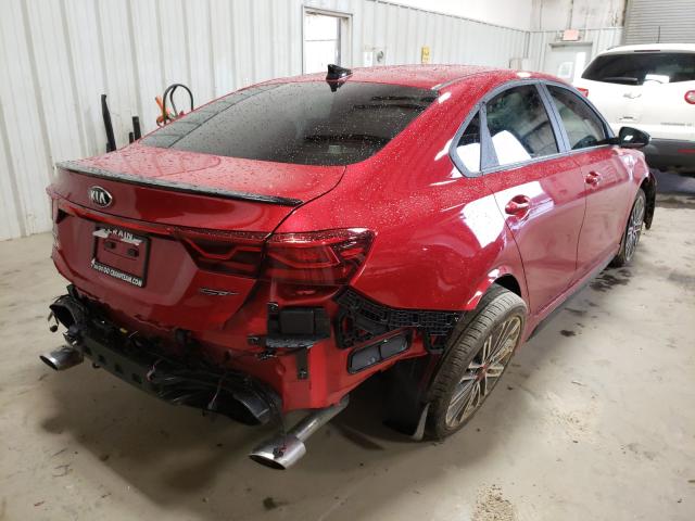 3KPF44AC7ME308441 - 2021 KIA FORTE GT RED photo 4