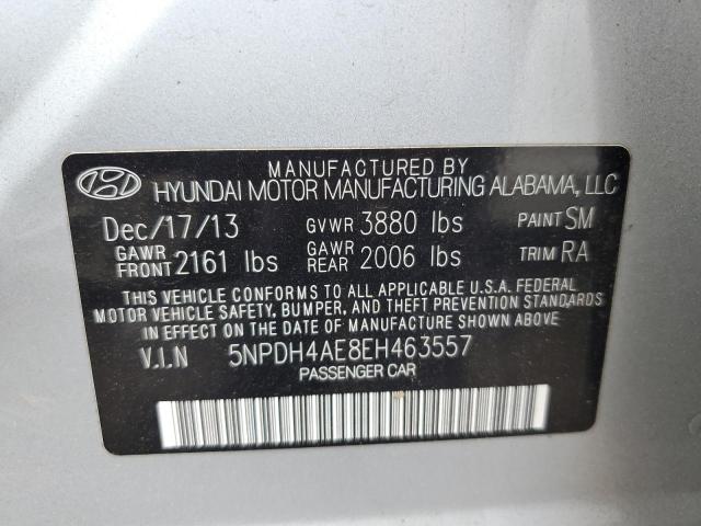 5NPDH4AE8EH463557 - 2014 HYUNDAI ELANTRA SE SILVER photo 12