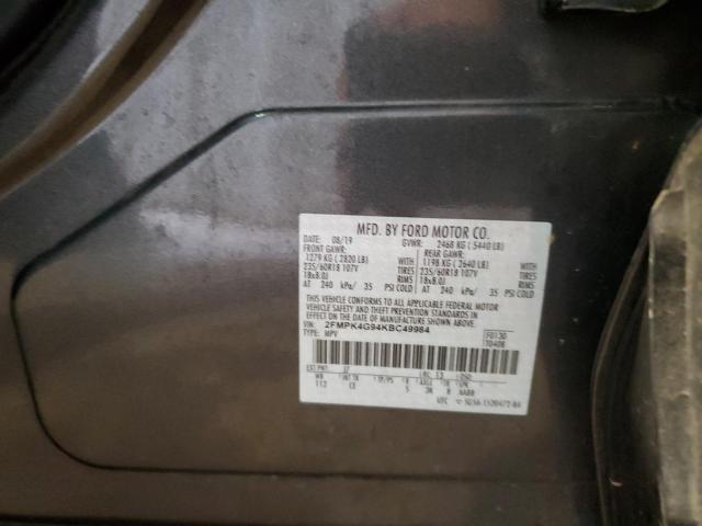 2FMPK4G94KBC49984 - 2019 FORD EDGE SE CHARCOAL photo 13