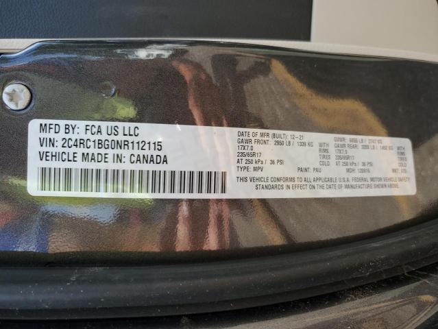 2C4RC1BG0NR112115 - 2022 CHRYSLER PACIFICA TOURING L Boz foto 13