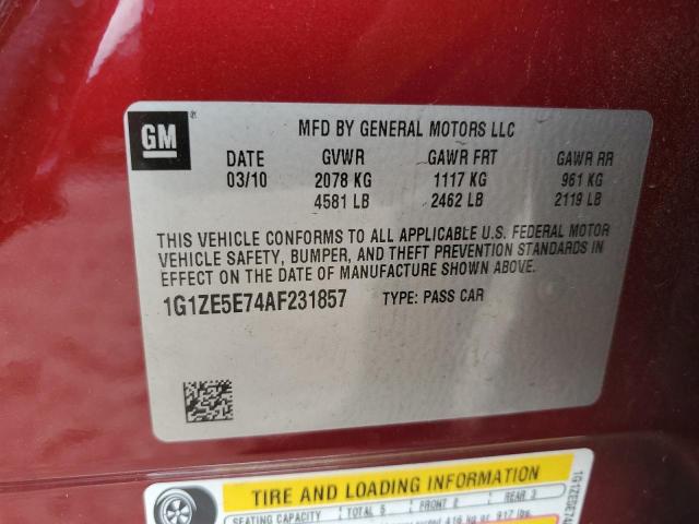 1G1ZE5E74AF231857 - 2010 CHEVROLET MALIBU LTZ წითელი ფოტო 12