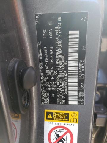 5TDKKRFH1GS143227 - 2016 TOYOTA HIGHLANDER XLE ნაცრისფერი ფოტო 10