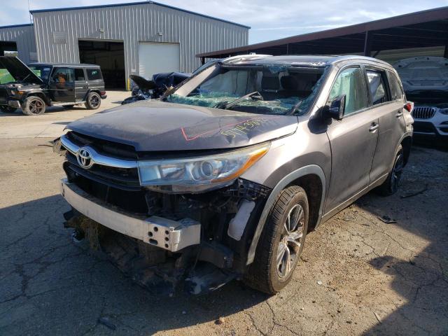 5TDKKRFH1GS143227 - 2016 TOYOTA HIGHLANDER XLE GRAY photo 2