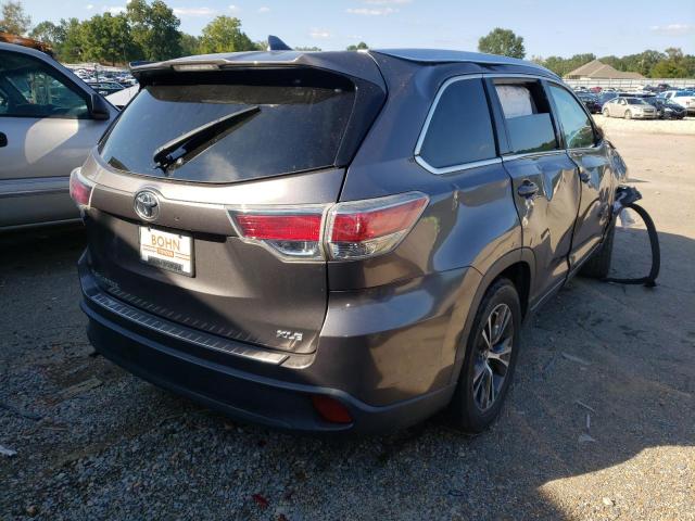 5TDKKRFH1GS143227 - 2016 TOYOTA HIGHLANDER XLE GRAY photo 4