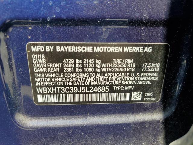 WBXHT3C39J5L24685 - 2018 BMW X1 XDRIVE28I BLUE photo 13
