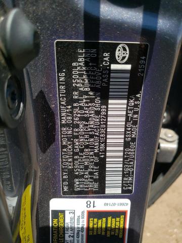 4T1BK1EB3EU127999 - 2014 TOYOTA AVALON BASE 灰色 照片 12