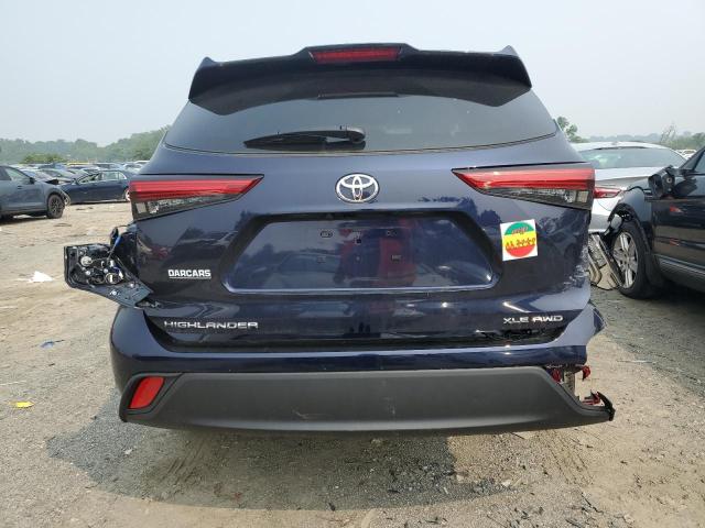5TDHZRBHXNS161282 - 2022 TOYOTA HIGHLANDER XLE Կապույտ լուսանկար 6