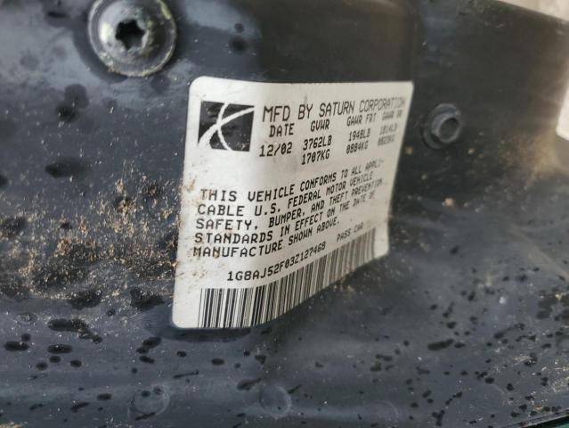 1G8AJ52F03Z127468 - 2003 SATURN ION LEVEL 2 GREEN photo 12