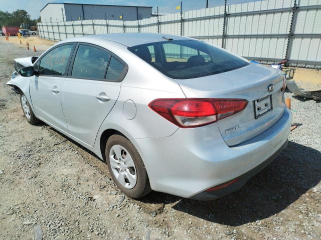 3KPFK4A78JE167853 - 2018 KIA FORTE LX SILVER photo 3