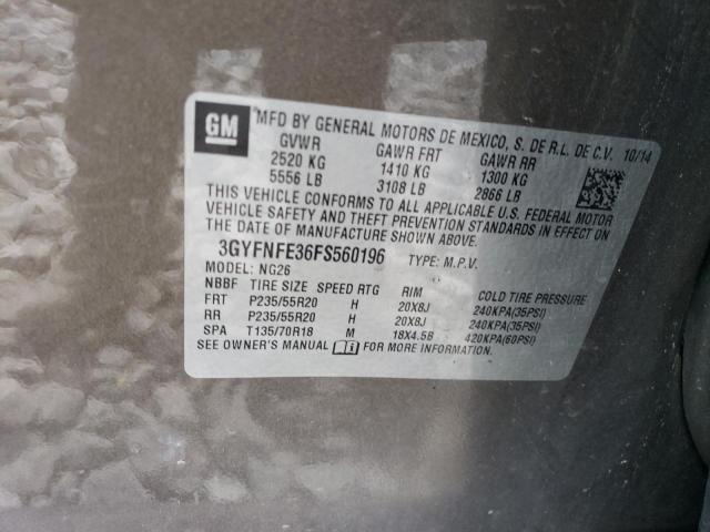 3GYFNFE36FS560196 - 2015 CADILLAC SRX PERFORMANCE COLLECTION Қоңыр фото 13