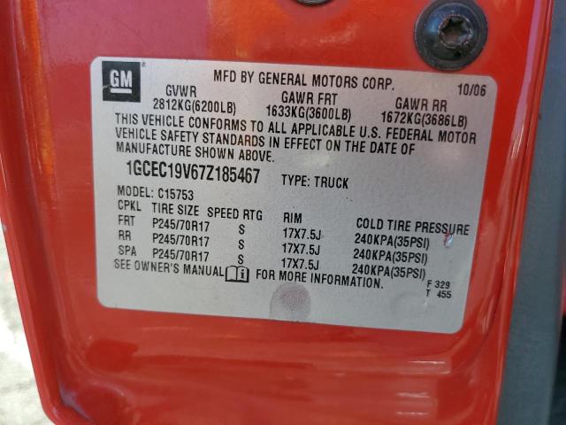 1GCEC19V67Z185467 - 2007 CHEVROLET SILVERADO C1500 CLASSIC RED photo 13