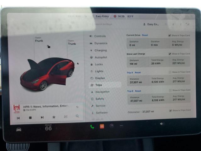 5YJ3E1EA5MF907436 - 2021 TESLA MODEL 3 RED photo 9