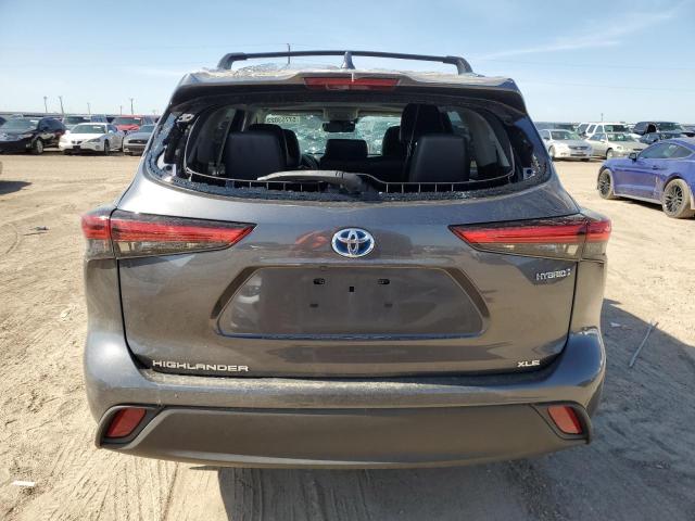 5TDGARAH7LS502963 - 2020 TOYOTA HIGHLANDER HYBRID XLE CHARCOAL photo 6