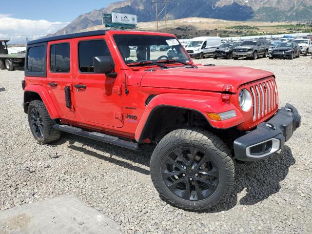 1C4JJXP65MW802910 - 2021 JEEP WRANGLER U SAHARA 4XE RED photo 4