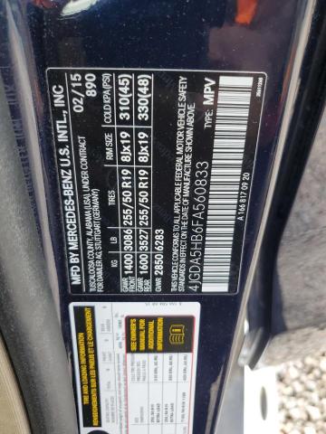 4JGDA5HB6FA560833 - 2015 MERCEDES-BENZ ML 350 4MATIC BLUE photo 12