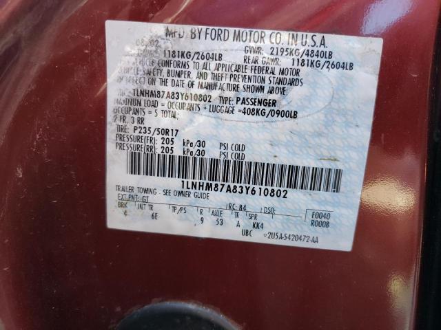 1LNHM87A83Y610802 - 2003 LINCOLN LS 勃艮第红 照片 13