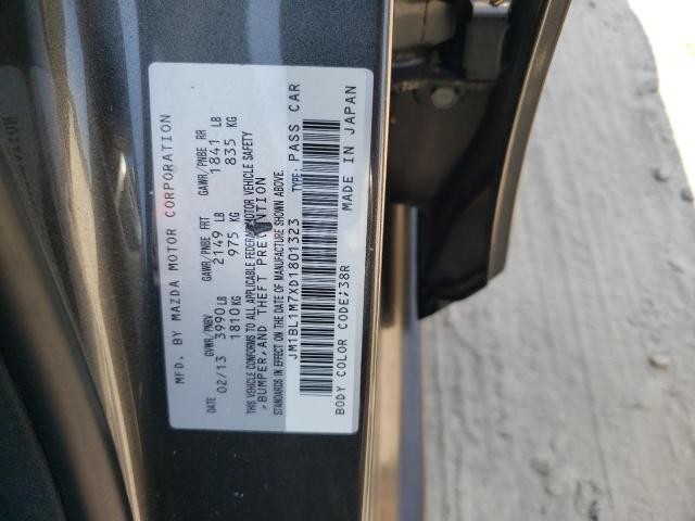 JM1BL1M7XD1801323 - 2013 MAZDA 3 I GRAY photo 13