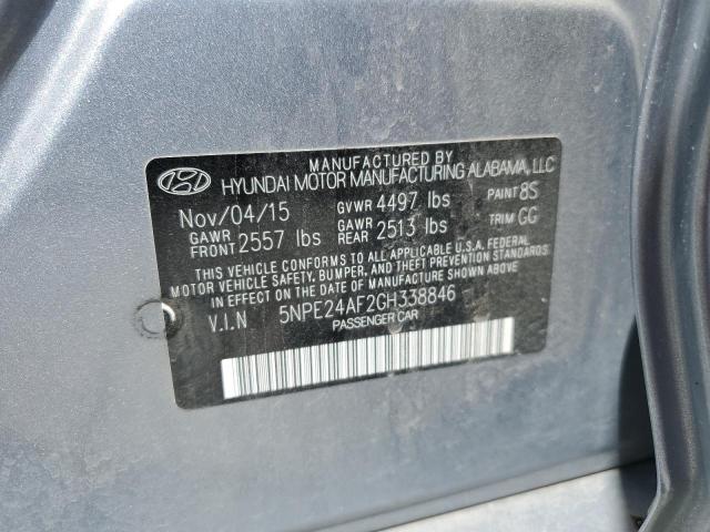 5NPE24AF2GH338846 - 2016 HYUNDAI SONATA SE ვერცხლისფერი ფოტო 12
