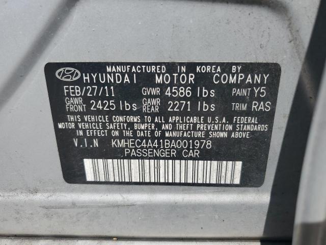 KMHEC4A41BA001978 - 2011 HYUNDAI SONATA HYBRID SILVER photo 12