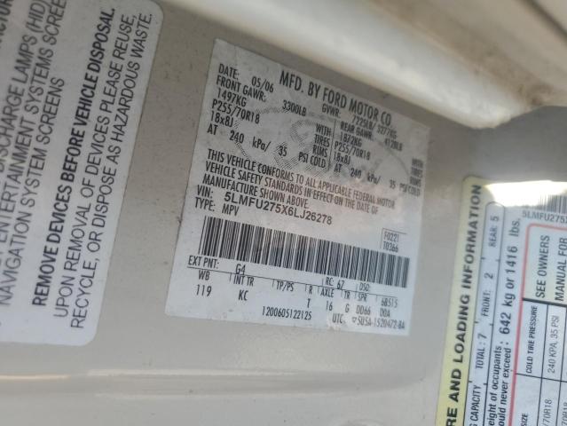 5LMFU275X6LJ26278 - 2006 LINCOLN NAVIGATOR თეთრი ფოტო 13