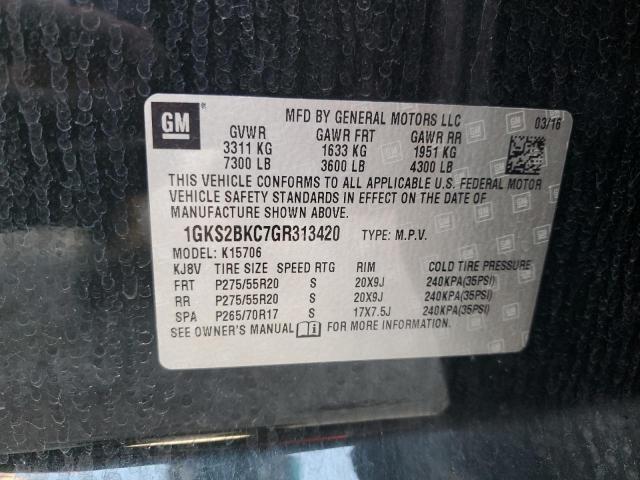 1GKS2BKC7GR313420 - 2016 GMC YUKON SLT GREEN photo 13