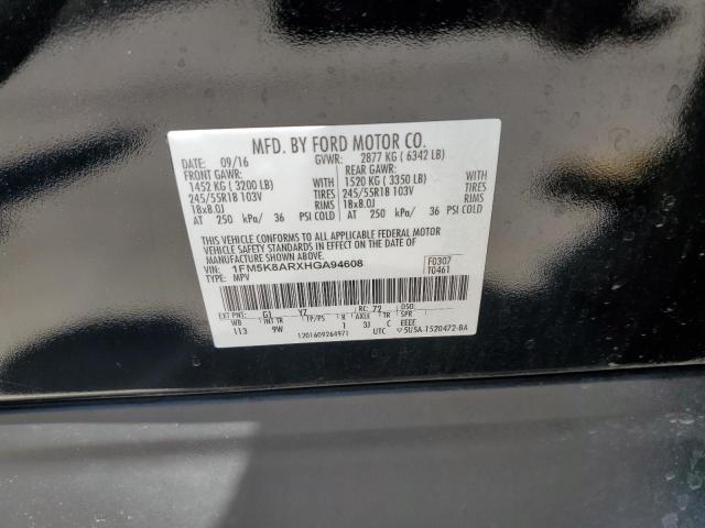 1FM5K8ARXHGA94608 - 2017 FORD EXPLORER POLICE INTERCEPTOR BLACK photo 12