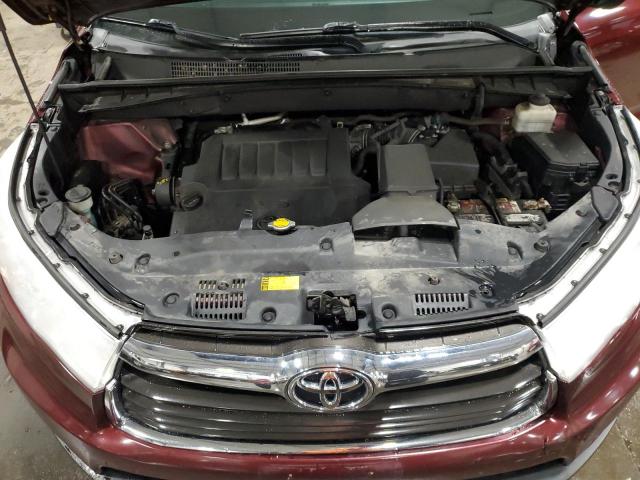 5TDJKRFH4ES007652 - 2014 TOYOTA HIGHLANDER XLE BURGUNDY photo 12