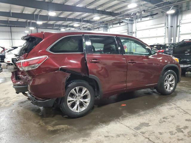 5TDJKRFH4ES007652 - 2014 TOYOTA HIGHLANDER XLE BURGUNDY photo 3
