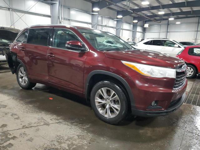 5TDJKRFH4ES007652 - 2014 TOYOTA HIGHLANDER XLE BURGUNDY photo 4