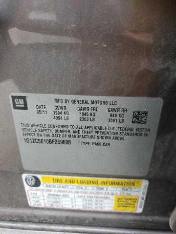 1G1ZC5E10BF369608 - 2011 CHEVROLET MALIBU 1LT 棕色 照片 12