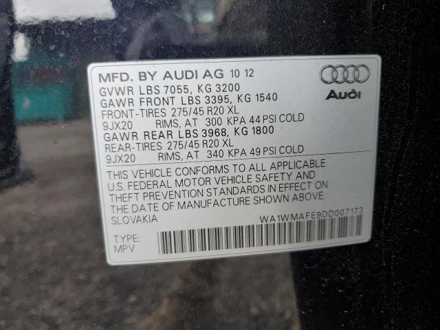 WA1WMAFE9DD007173 - 2013 AUDI Q7 PRESTIGE BLACK photo 13