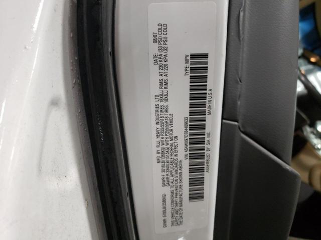 4S4WX97D784409633 - 2008 SUBARU TRIBECA LIMITED WHITE photo 13