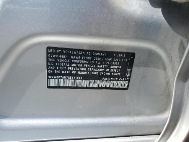 WVWBP7AN7GE511046 - 2016 VOLKSWAGEN CC BASE SILVER photo 12