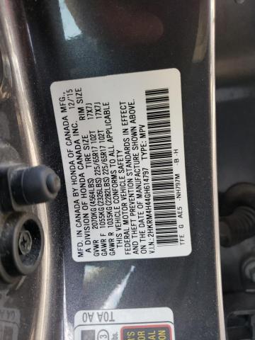 2HKRM4H44GH614797 - 2016 HONDA CR-V SE SILVER photo 13