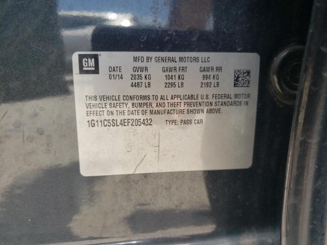 1G11C5SL4EF205432 - 2014 CHEVROLET MALIBU 1LT GRAY photo 12