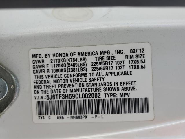 5J6TF3H59CL002002 - 2012 HONDA CROSSTOUR EXL თეთრი ფოტო 13