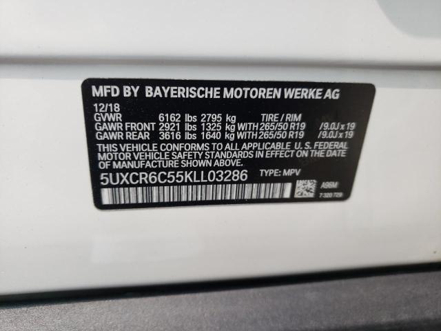 5UXCR6C55KLL03286 - 2019 BMW X5 XDRIVE40I WHITE photo 13