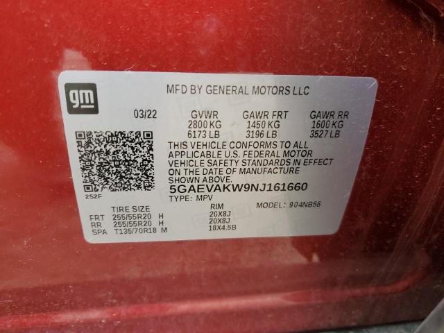 5GAEVAKW9NJ161660 - 2022 BUICK ENCLAVE ESSENCE Qırmızı foto 13