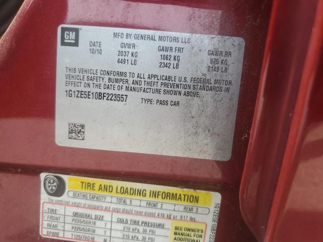 1G1ZE5E10BF223557 - 2011 CHEVROLET MALIBU LTZ ბურგუნდია ფოტო 12