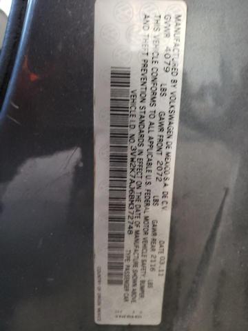 3VW2K7AJ6BM372748 - 2011 VOLKSWAGEN JETTA BASE رمادي صورة 13