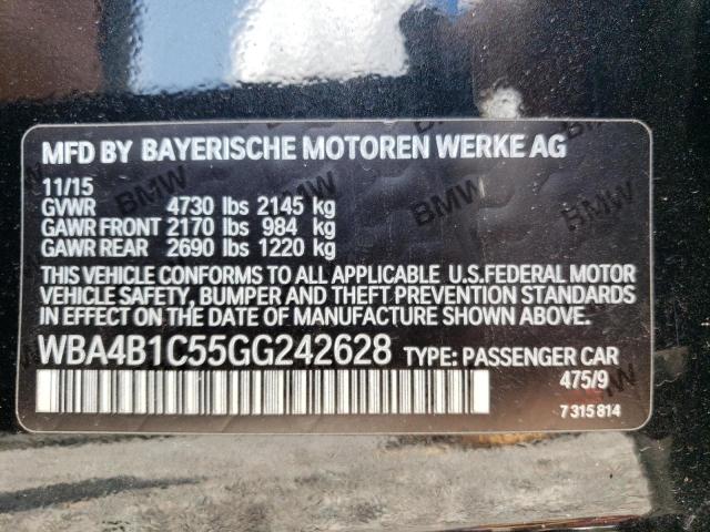 WBA4B1C55GG242628 - 2016 BMW 435 I GRAN COUPE BLACK photo 12