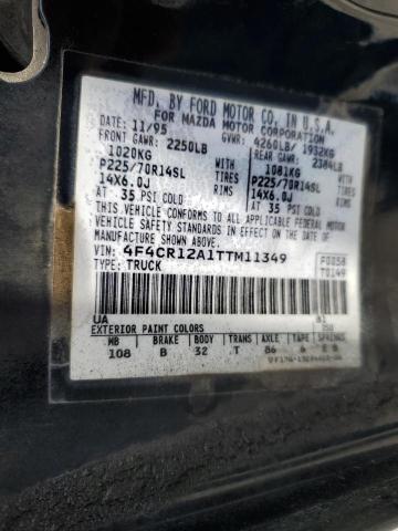 4F4CR12A1TTM11349 - 1996 MAZDA B2300 BLACK photo 12