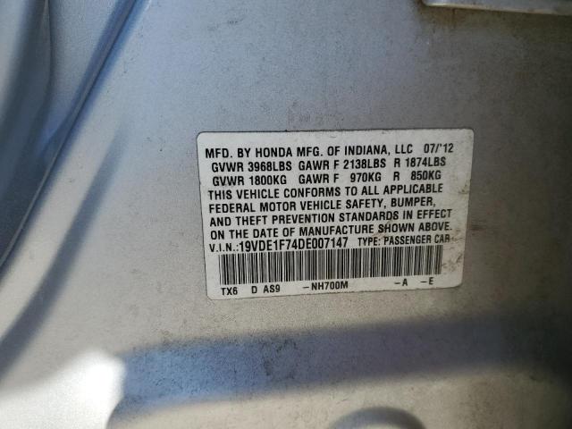 19VDE1F74DE007147 - 2013 ACURA ILX 20 TECH SILVER photo 12