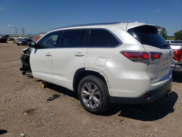 5TDJKRFH3FS142607 - 2015 TOYOTA HIGHLANDER XLE WHITE photo 2