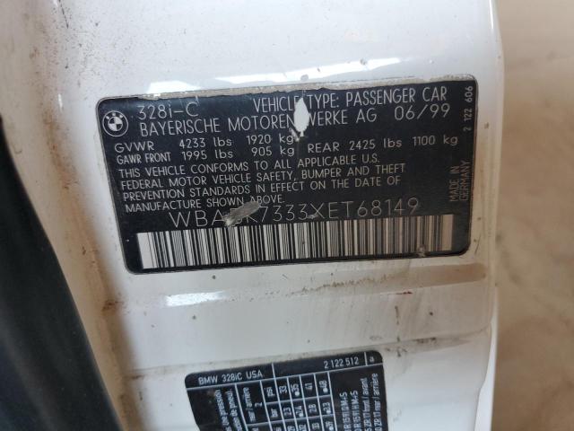 WBABK7333XET68149 - 1999 BMW 328 IC WHITE photo 12