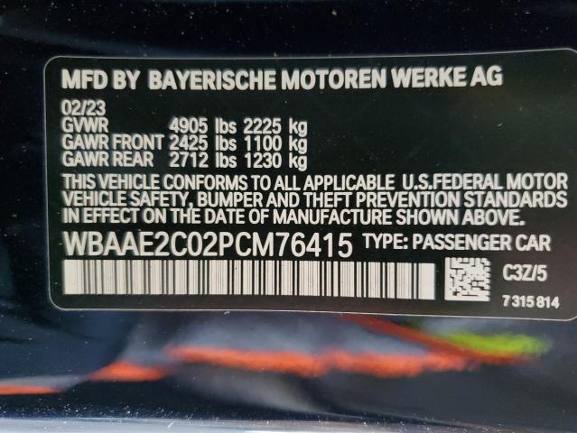 WBAAE2C02PCM76415 - 2023 BMW 840I BLUE photo 12