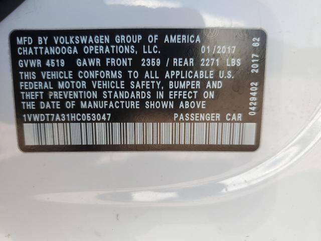 1VWDT7A31HC053047 - 2017 VOLKSWAGEN PASSAT R-LINE Ağ foto 12