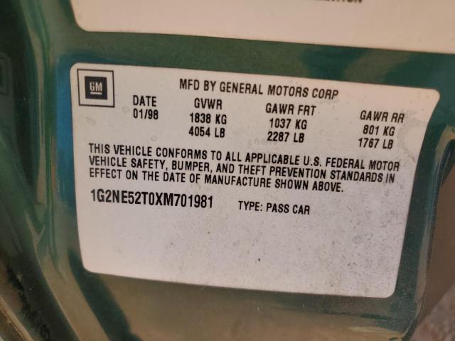 1G2NE52T0XM701981 - 1999 PONTIAC GRAND PRIX SE GREEN photo 12